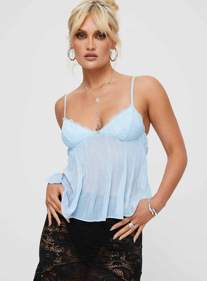 Zoe Pleated Lace Top