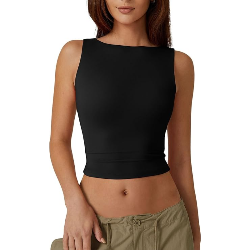 Alexa Y2K Backless Cropped Tank Top