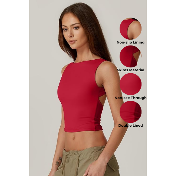 Alexa Y2K Backless Cropped Tank Top