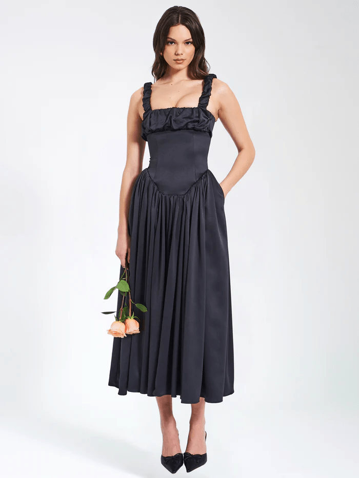 Victoria Satin Maxi Sundress