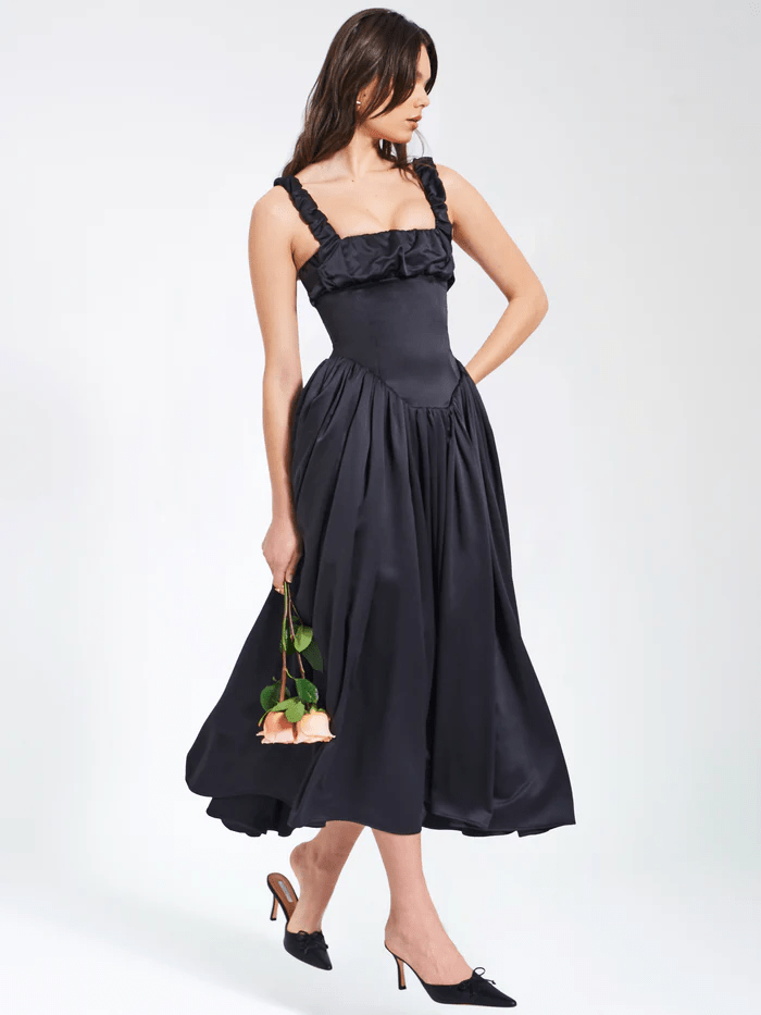 Victoria Satin Maxi Sundress