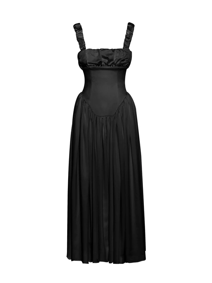 Victoria Satin Maxi Sundress